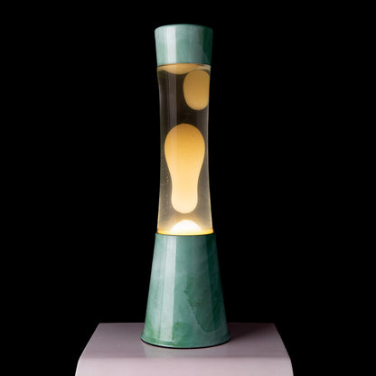 FISURA Lavalampe Jade mit jadegrünem Sockel und weissem Wachs
