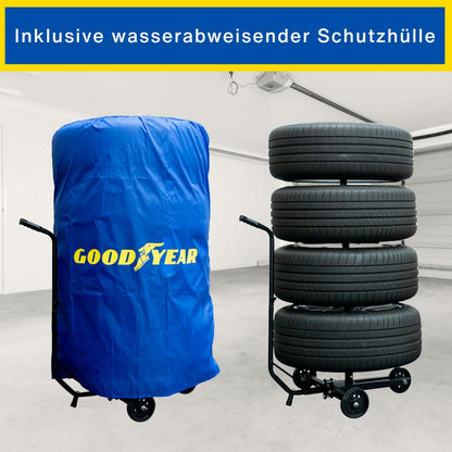 Goodyear Felgenbaumwagen für 4 Reifen – Schwarz Schutzhülle