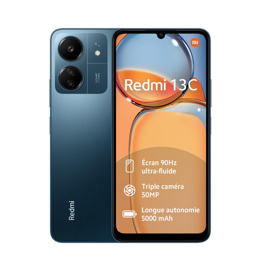 Xiaomi Redmi 13C Smartphone 4GB RAM 128GB Navy Blue. Marineblaues Smartphone zum Telefonieren, Surfen und für Apps.