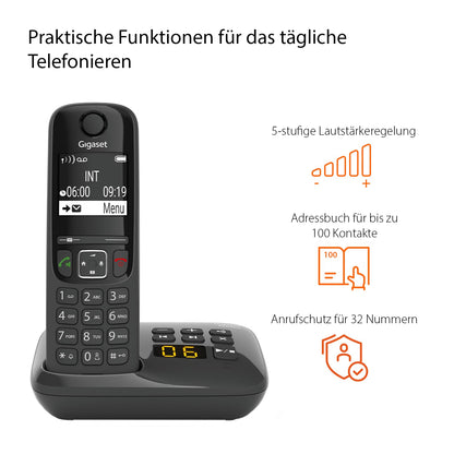 Gigaset AS690A Duo DECT Telefon Set mit AB Schwarz