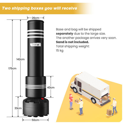 Dripex 175cm Standboxsack Erwachsene – Freistehend MMA Saugfuss