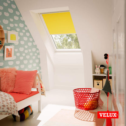 VELUX Original Verdunkelungsrollo Hellbeige SK06 - weisse Schiene