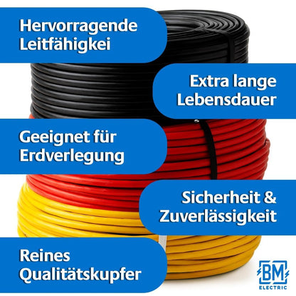 BM Electric NYM Kabel 3x1,5 mm² YDYp Flachkabel 25 m, 300/500 V