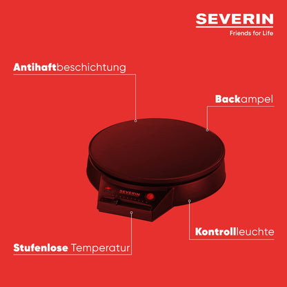 SEVERIN Duo Waffeleisen WA 2106 & Crêpes CM 2198 Set Schwarz