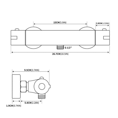 MORADO Brausethermostat Schwarz Matt – 38°C Verbrühschutz