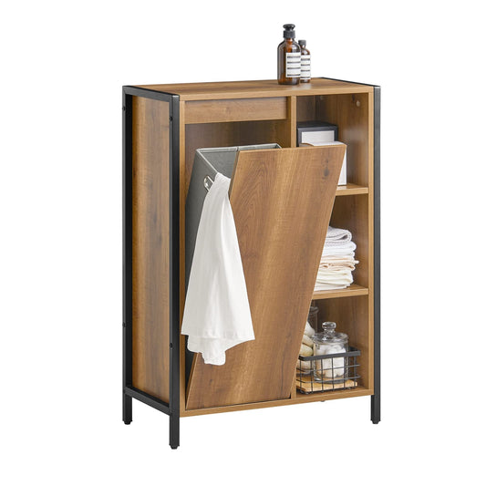 SoBuy BZR65-PF Badschrank schmal mit Wäschesammler