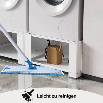 Fiqops Waschmaschinen Untergestell mit Ablage - 60.6x60.6x40cm weiss