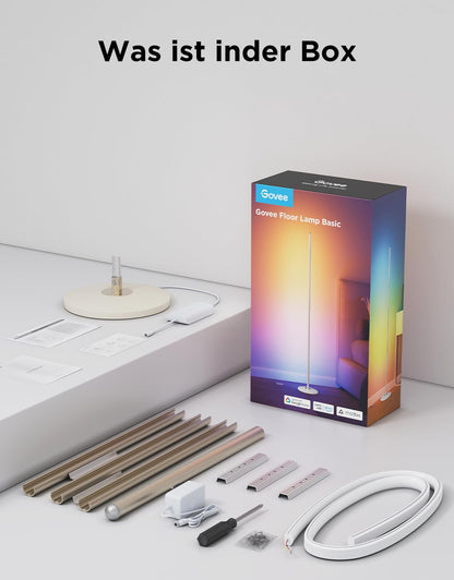 Govee RGBIC LED Eck Stehleuchte – 136cm, Matter & Alexa, Gold