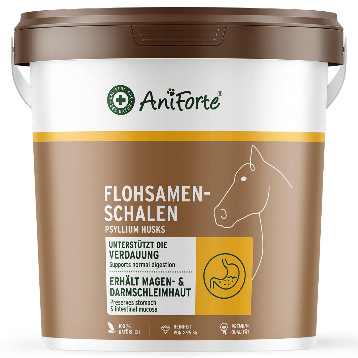 AniForte Indische Flohsamenschalen Pferd 2,5 kg Futterergänzung, Naturprodukt in Rohkostqualität