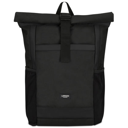 LARKSON Rolltop Rucksack No 2 Schwarz, Daypack mit 16 Zoll Laptopfach