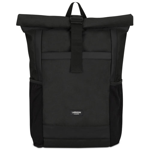 LARKSON Rolltop Rucksack No 2 Schwarz, Daypack mit 16 Zoll Laptopfach