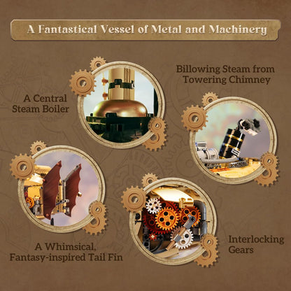 PANTASY Steampunk-Luftschiff Modellbausatz – Zweilagiger Zeppelin