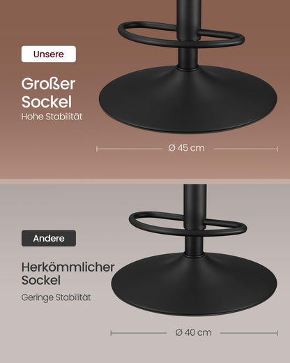 VASAGLE Barhocker 2er Set höhenverstellbar - karamellbraun LJB095K01