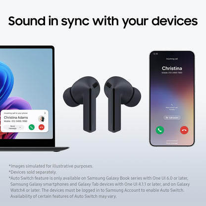 Samsung Galaxy Buds3 FE In-Ear Bluetooth-Kopfhörer mit ANC, Schwarz