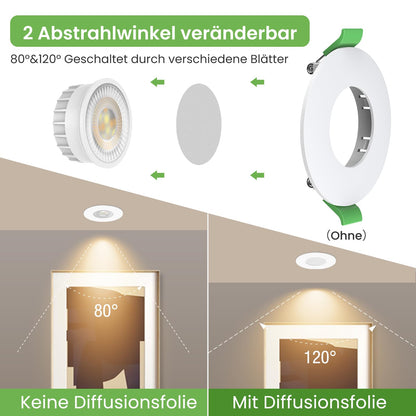 ALUSSO LED Modul 6W 540lm dimmbar, 3 Farbtemperaturen, IP44, 6er-Set
