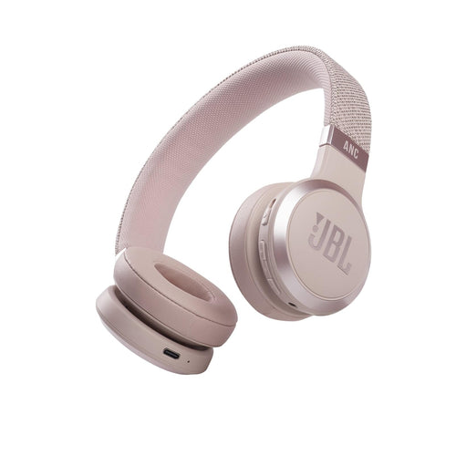 JBL Live 460 NC Noise-Cancelling Bluetooth Kopfhörer Rosa. Rosa Kopfhörer zur drahtlosen Audiowiedergabe mit aktiver Geräuschunterdrückung.