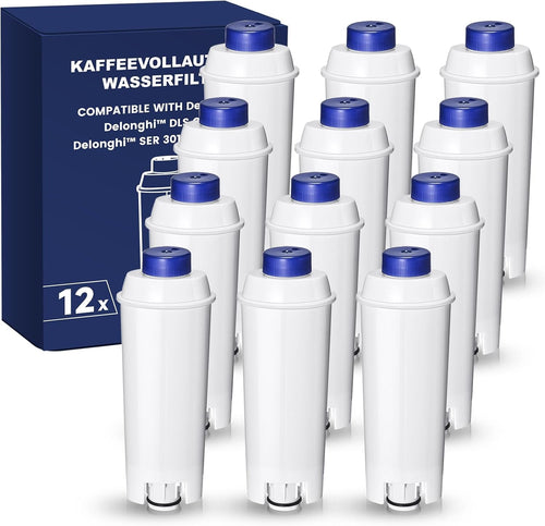 Filswa Wasserfilter für DeLonghi Kaffeevollautomaten, 12 Stück – Filterkartuschen zur Wasserfilterung