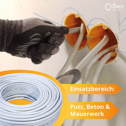 CROWNSTORES NYM-J Kabel 3x1,5mm² 50m Mantelleitung Kupfer 3-adrig