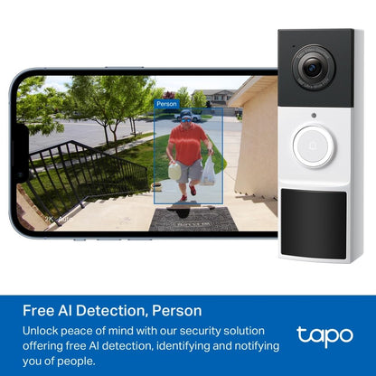 Tapo D210 Video-Türklingel mit Akku, 2K 3MP, Farb-Nachtsicht & Chime