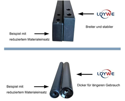 Loywe Kaminholzregal 170x25x140cm - Schwarz Metall
