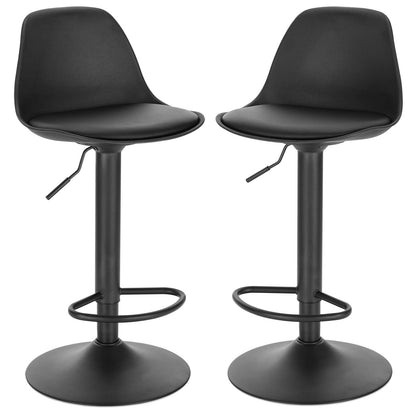 EUGAD Barhocker 2er Set drehbar höhenverstellbar PU Schwarz