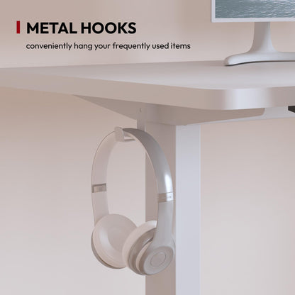 SANODESK Höhenverstellbarer Schreibtisch Elektrisch 110x54 cm weiss