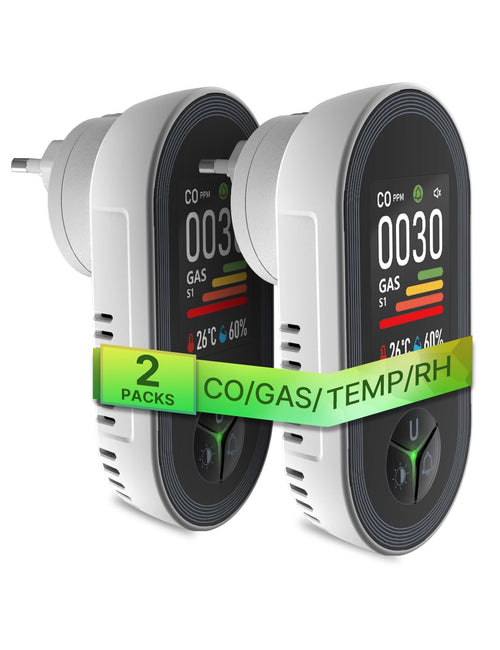 MOES 4-in-1 CO- & Gasmelder mit Stecker – Haus & Wohnmobil