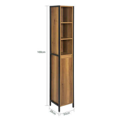 SoBuy BZR62-PF Badezimmer-Hochschrank Vintage – 3 Fächer, 1 Tür