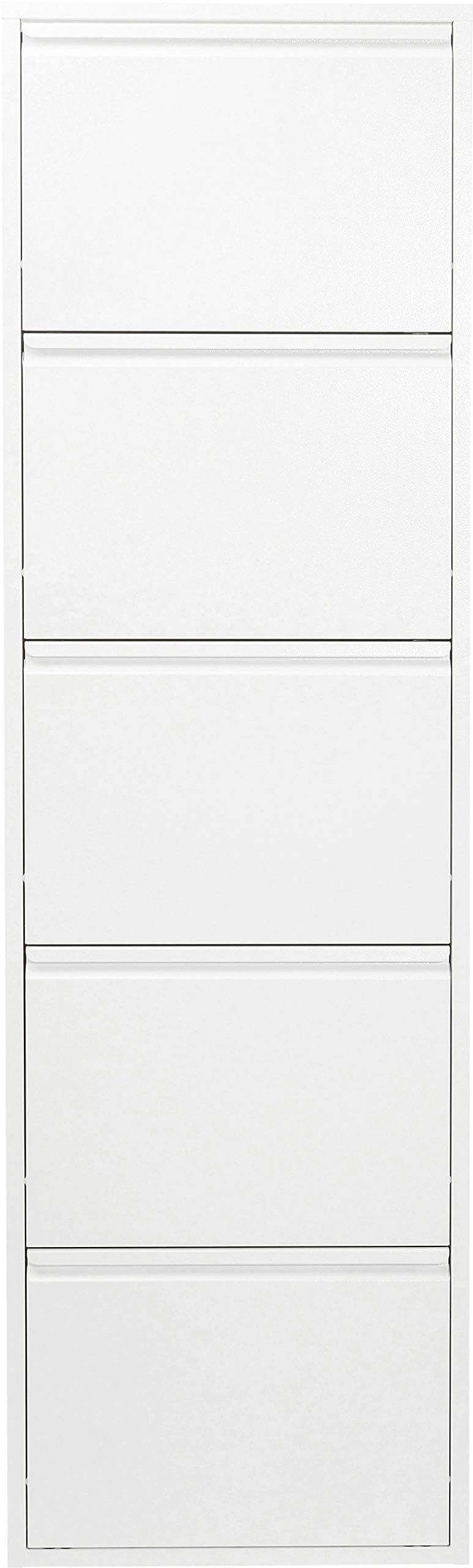 Kare Design Schuhschrank Caruso - Weiss, 5 Klappen schmal. Zur geordneten und raumsparenden Schuhlagerung.