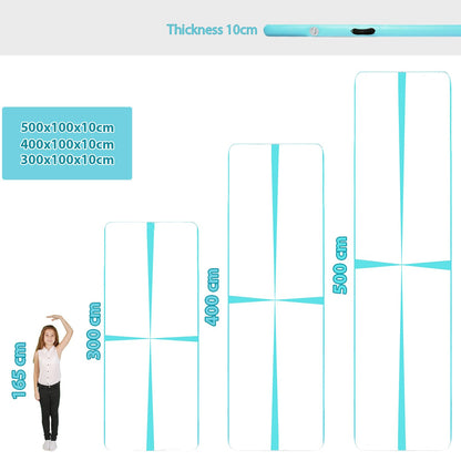 CCLIFE Airtrack Turnmatte 3m x 10cm Grün mit Pumpe