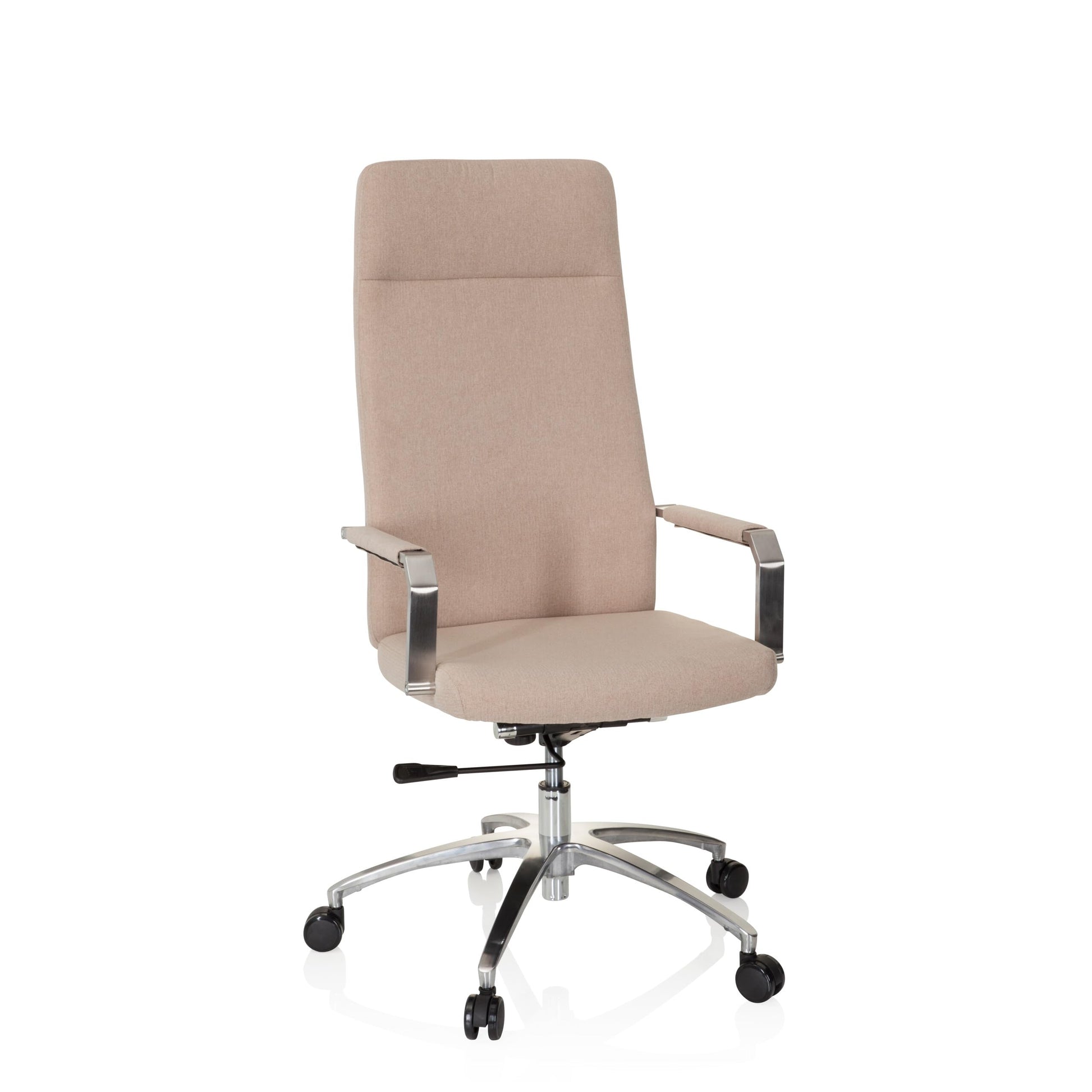 hjh OFFICE SARANTO Plus I Bürosessel - 670976 Stoff Beige. Bürosessel mit beigem Stoffbezug für ergonomisches Sitzen am Schreibtisch.