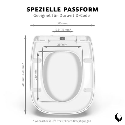 Bullseat WC-Sitz für Duravit D-Code mit Softclose, abnehmbar