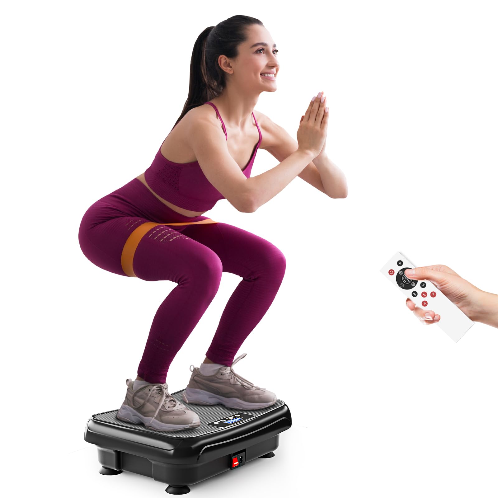 TISSCARE Mini-Vibrationsplatte für zuhause, bis 180 kg belastbar, mit LED-Touchscreen und rutschfester Oberfläche
