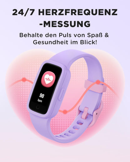 BIGGERFIVE Vigor 3 Fitnessuhr für Kinder, AMOLED, 3ATM, Lila