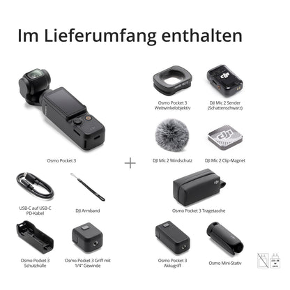 DJI Osmo Pocket 3 Stabilisierte Vlogging Kamera 4K Kreativ Combo