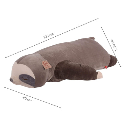 UNUS Faultier Kuscheltier Seitenschläferkissen - Grau, 100 cm