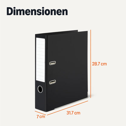 Amazon Basics Ringordner A4, 2-Ring-Mechanik, 10er-Pack, Schwarz