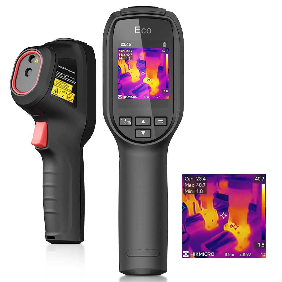 HIKMICRO ECO Wärmebildkamera SuperIR 240 x 240 mit Laserpointer, kompakte Handheld-Thermokamera