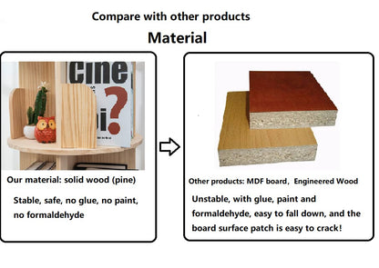 Heehee drehbares Massivholz Bücherregal - 4-stöckig