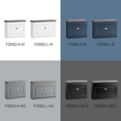 SoBuy FSR82-L-W schmale Schuhbank mit Sitzkissen Stauraum Weiss