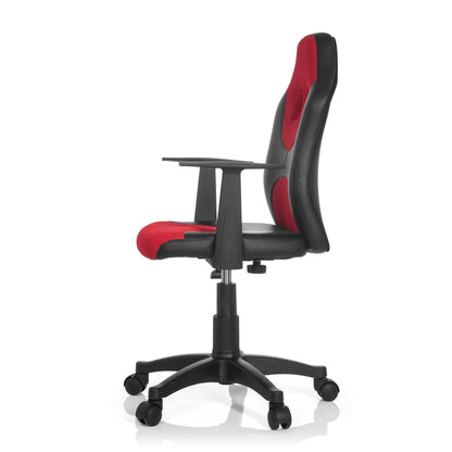 hjh OFFICE Kid Game AL Kinder-Drehstuhl Kunstleder Schwarz/Rot