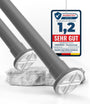 MEISENBERG Duschvorhangstange Teleskop 160-210 cm Grau Ø 32 mm, Klemmstange aus Stahl