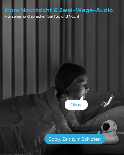 litokam Little elf Überwachungskamera Babyphone - 2K WLAN 2 Stück