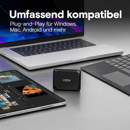 Crucial X10 Pro Externe SSD 4TB mit USB-C für PC & Mac