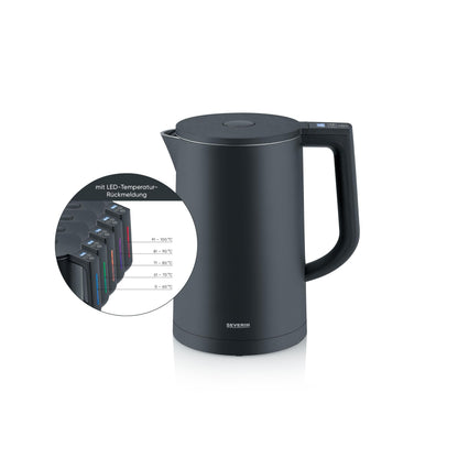 SEVERIN Cool-Touch Wasserkocher WK 3484, doppelwandig, 1,7 L, schwarz