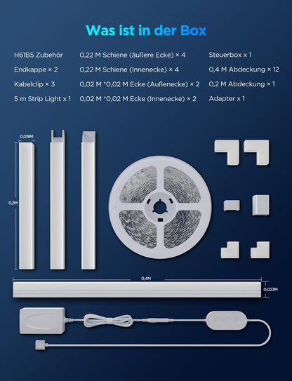 Govee Glide RGBIC Smart LED Leiste mit Profil 5M