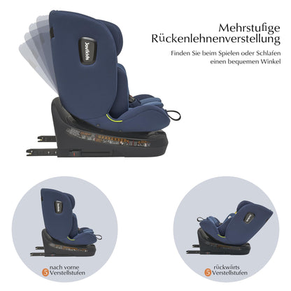 Jovikids 360° Drehbar i-Size Reboarder ISOFIX Kindersitz - Blau