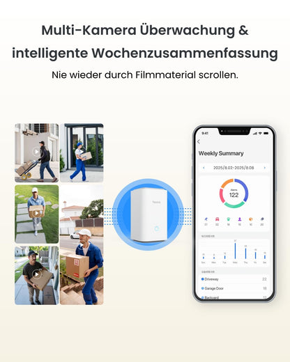 Reolink Argus PT Ultra 4K Solar Überwachungskamera Set mit Home Hub