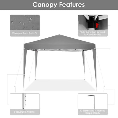 COBIZI Faltbarer Pavillon 3x3 Pop-up Party-/Garten - Grau