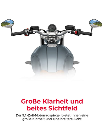 KEMIMOTO Lenkerendenspiegel Motorrad E-geprüft - 22mm Paar